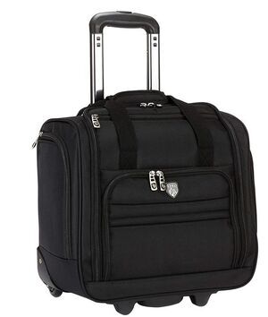Travelers Club 16-Inch Rolling Underseat Carry-On Luggage, Black, EUC